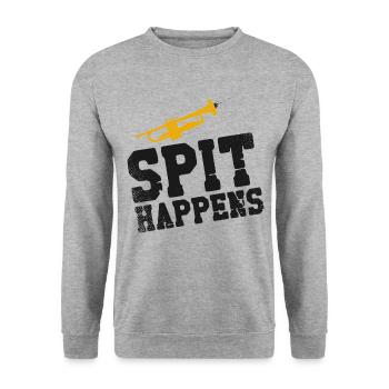 Trumpet Player Pun Vintage Spit - Unisex Sweatshirt - salt & pepper - Front - Alina (178cm) & Michal (187cm)