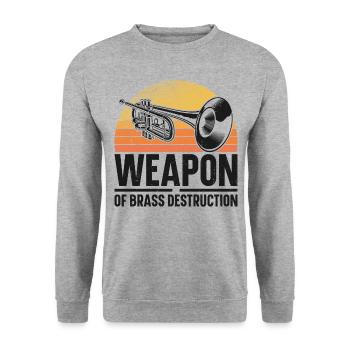 Trumpet Player Pun Retro Vintage - Unisex Pullover - Weißgrau meliert - Vorne - Alina (178cm) & Michal (187cm)