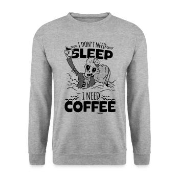 Coffee - Unisex Sweatshirt - salt & pepper - Front - Alina (178cm) & Michal (187cm)