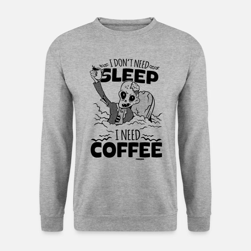 Kaffee - Unisex Pullover - Weißgrau meliert