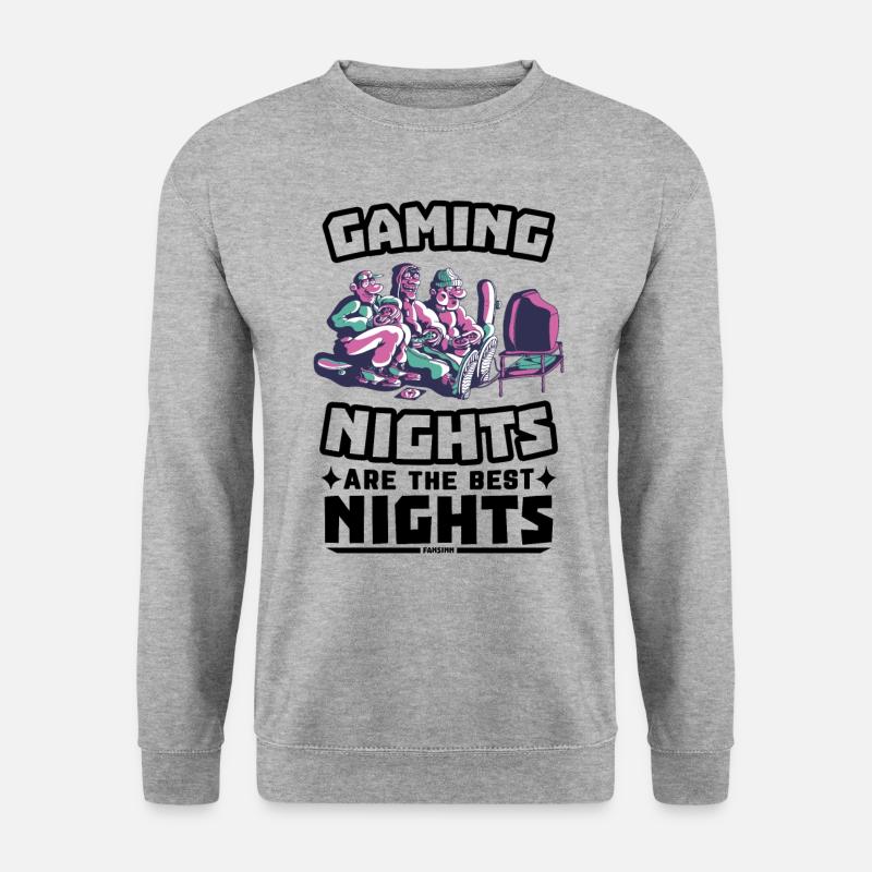 Gaming - Unisex Pullover - Weißgrau meliert