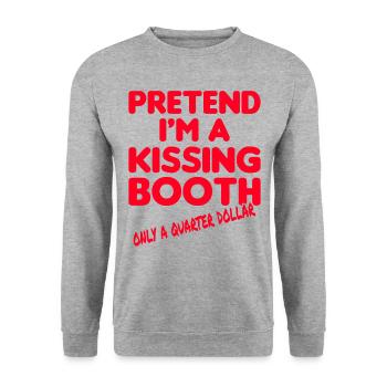 Pretend I'm a Kissing Booth Kiss Kissing - Unisex Sweatshirt - salt & pepper - Front - Alina (178cm) & Michal (187cm)