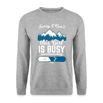 Sorry i Can ́t Snowboard Girl - Unisex Sweatshirt - salt & pepper - Front - Alina (178cm) & Michal (187cm)