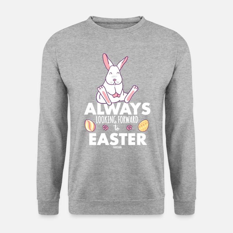 Ostern Hase Osterhase Geschenk - Unisex Pullover - Weißgrau meliert