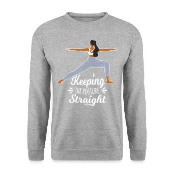 Méditation Yoga Femme Fille Tante Sports - Sweat-shirt Unisexe - gris chiné - Devant - Alina (178cm) & Michal (187cm)