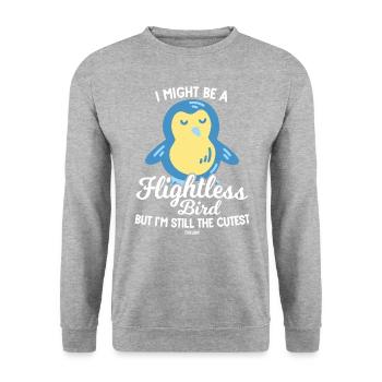 cute penguin can't fly - Unisex Sweatshirt - salt & pepper - Front - Alina (178cm) & Michal (187cm)