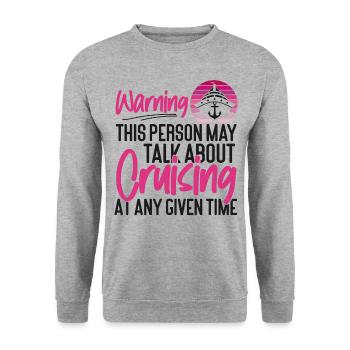 Avertissement de fille de vacances de bateau de croisière - Sweat-shirt Unisexe - gris chiné - Devant - Alina (178cm) & Michal (187cm)