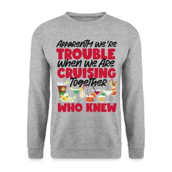 Cruise Ship Vacation Friends - Unisex Pullover - Weißgrau meliert - Vorne - Alina (178cm) & Michal (187cm)