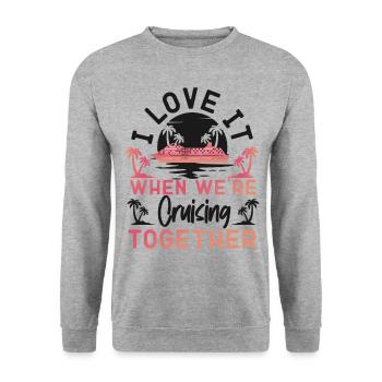 Cruise Ship Vacation Friends - Unisex Pullover - Weißgrau meliert - Vorne - Alina (178cm) & Michal (187cm)