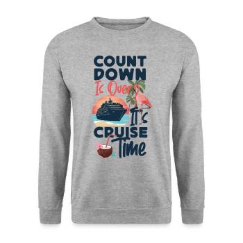 Cruise Ship Vacation Count Down Is - Unisex Sweatshirt - salt & pepper - Front - Alina (178cm) & Michal (187cm)