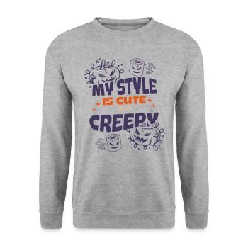 süß und unheimlich Halloween - Unisex Pullover - Weißgrau meliert - Vorne - Alina (178cm) & Michal (187cm)