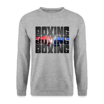 Boxing - Unisex Sweatshirt - salt & pepper - Front - Alina (178cm) & Michal (187cm)