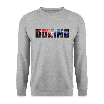 Boxing - Unisex Sweatshirt - salt & pepper - Front - Alina (178cm) & Michal (187cm)