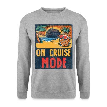 Cruise Ship Vacation Vintage On - Unisex Sweatshirt - salt & pepper - Front - Alina (178cm) & Michal (187cm)