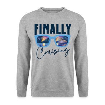 Cruise Ship Vacation Finally - Unisex Pullover - Weißgrau meliert - Vorne - Alina (178cm) & Michal (187cm)