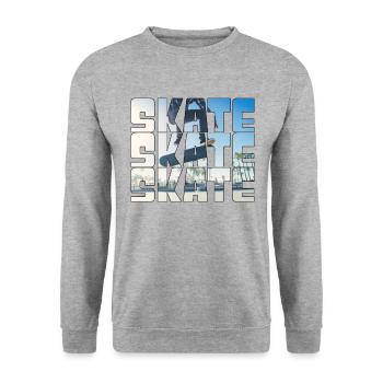 Skateboarding - Unisex Pullover - Weißgrau meliert - Vorne - Alina (178cm) & Michal (187cm)