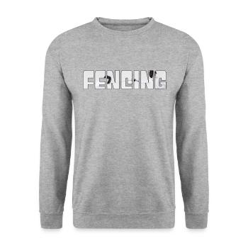 Fechten - Unisex Pullover - Weißgrau meliert - Vorne - Alina (178cm) & Michal (187cm)