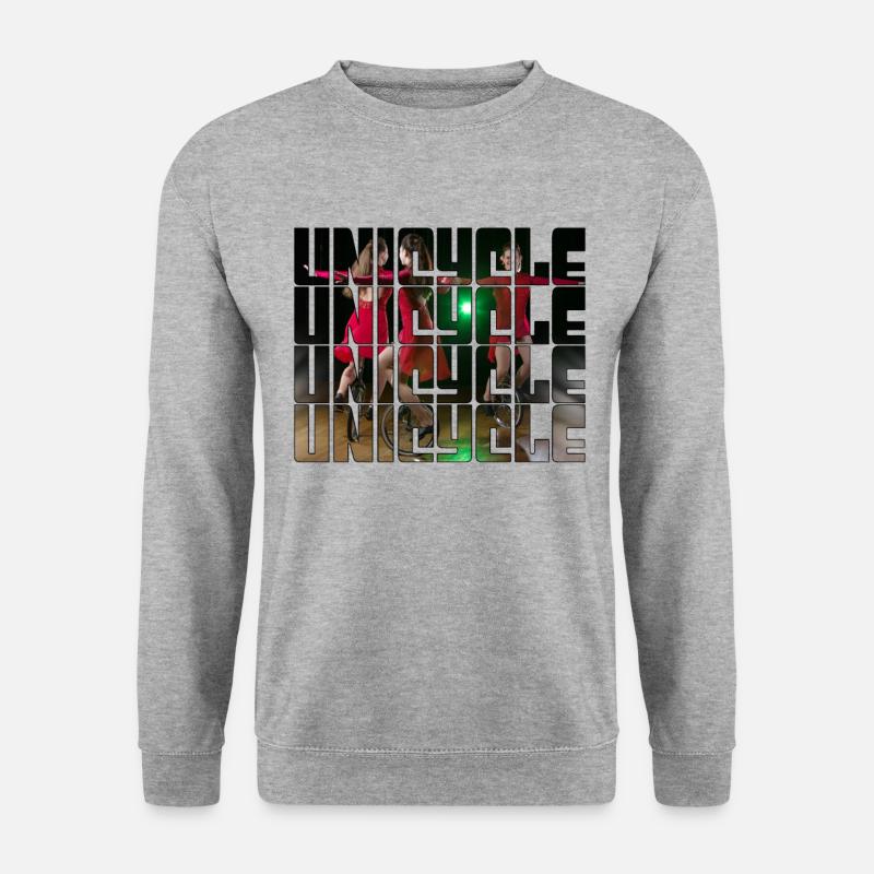 Einrad fahren - Unisex Pullover - Weißgrau meliert