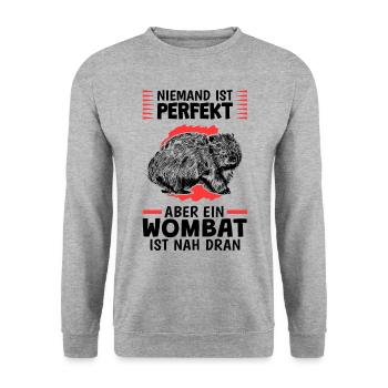 Wombats sind perfekt australisches Beuteltier - Unisex Pullover - Weißgrau meliert - Vorne - Alina (178cm) & Michal (187cm)