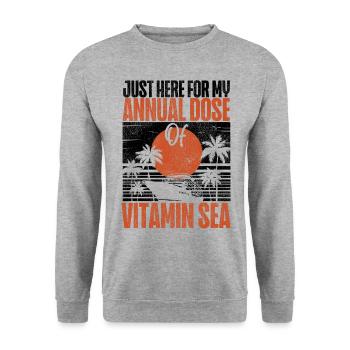 Bateau de croisière Vacances Vintage Rétro - Sweat-shirt Unisexe - gris chiné - Devant - Alina (178cm) & Michal (187cm)
