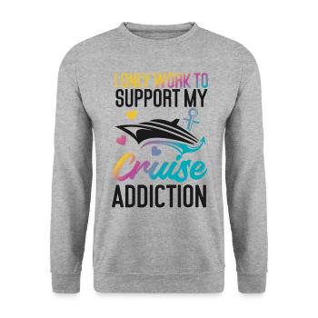 Cruise Ship Vacation I Only Work - Unisex Sweatshirt - salt & pepper - Front - Alina (178cm) & Michal (187cm)