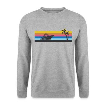 Bateau de croisière vacances rétro vintage - Sweat-shirt Unisexe - gris chiné - Devant - Alina (178cm) & Michal (187cm)
