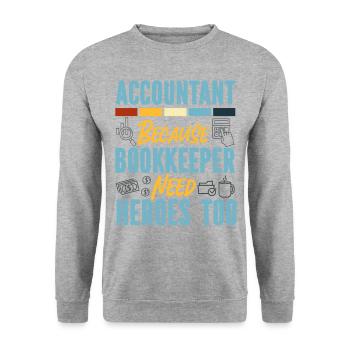 Accountant Bookkeeper Accounting - Unisex Sweatshirt - salt & pepper - Front - Alina (178cm) & Michal (187cm)