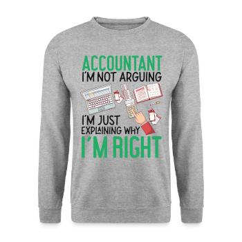 Accountant Bookkeeper Accounting - Unisex Pullover - Weißgrau meliert - Vorne - Alina (178cm) & Michal (187cm)