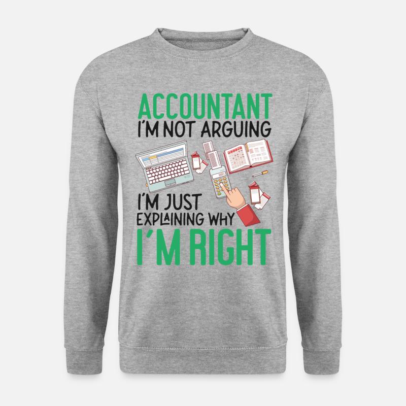 Accountant Bookkeeper Accounting - Unisex Pullover - Weißgrau meliert