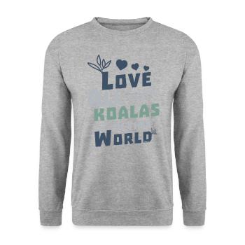 I love all the koalas of this world - Unisex Sweatshirt - salt & pepper - Front - Alina (178cm) & Michal (187cm)