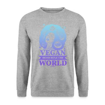 Les mères végétaliennes règnent sur le monde - Sweat-shirt Unisexe - gris chiné - Devant - Alina (178cm) & Michal (187cm)