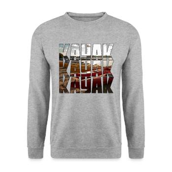 kayak - Unisex Pullover - Weißgrau meliert - Vorne - Alina (178cm) & Michal (187cm)