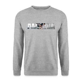 le parkour - Sweat-shirt Unisexe - gris chiné - Devant - Alina (178cm) & Michal (187cm)