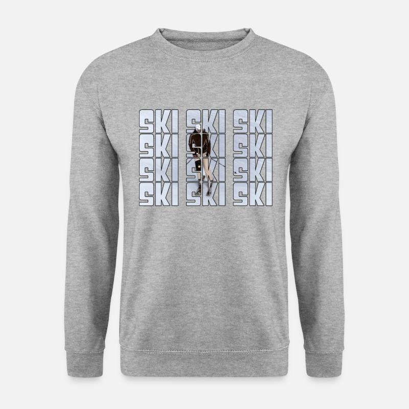 Ski - Unisex Pullover - Weißgrau meliert
