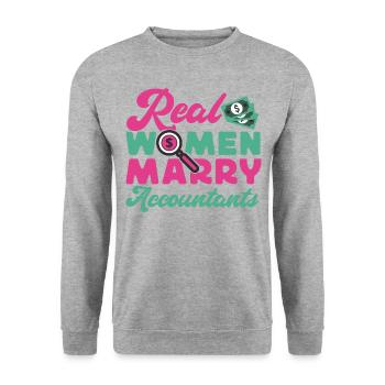 Accountant Bookkeeper Marriage - Unisex Pullover - Weißgrau meliert - Vorne - Alina (178cm) & Michal (187cm)