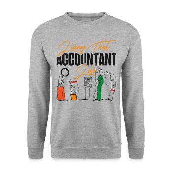 Accountant Bookkeeper Accounting - Unisex Sweatshirt - salt & pepper - Front - Alina (178cm) & Michal (187cm)