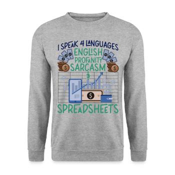 Accountant Bookkeeper Accounting - Unisex Sweatshirt - salt & pepper - Front - Alina (178cm) & Michal (187cm)