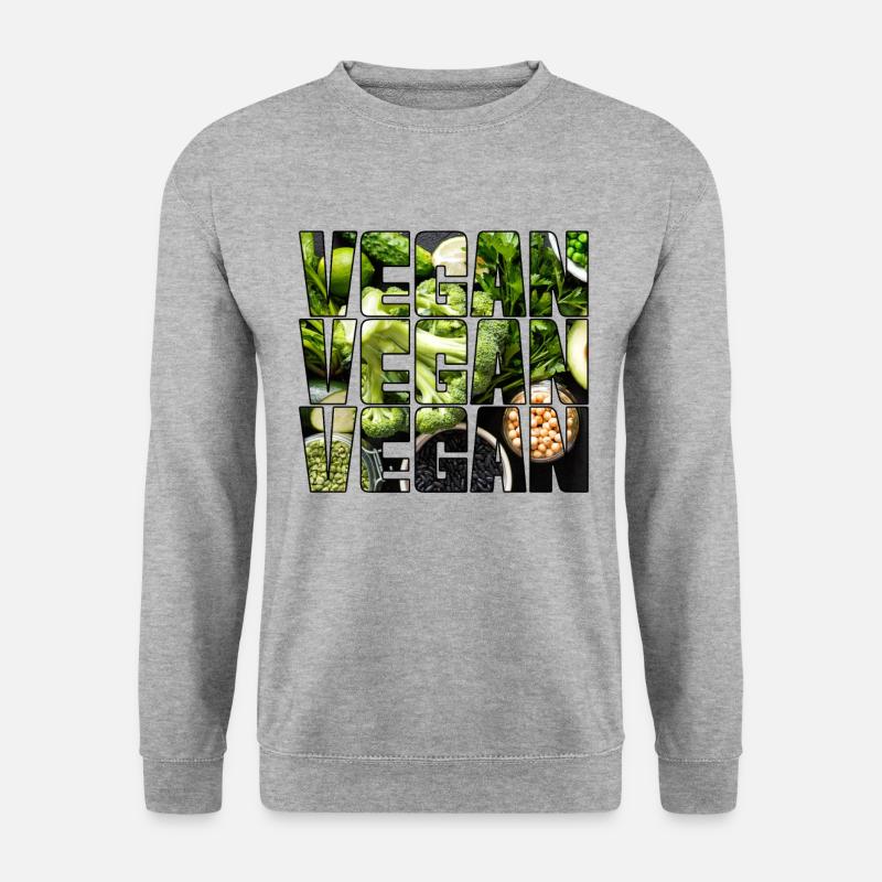 Vegan - Unisex Pullover - Weißgrau meliert
