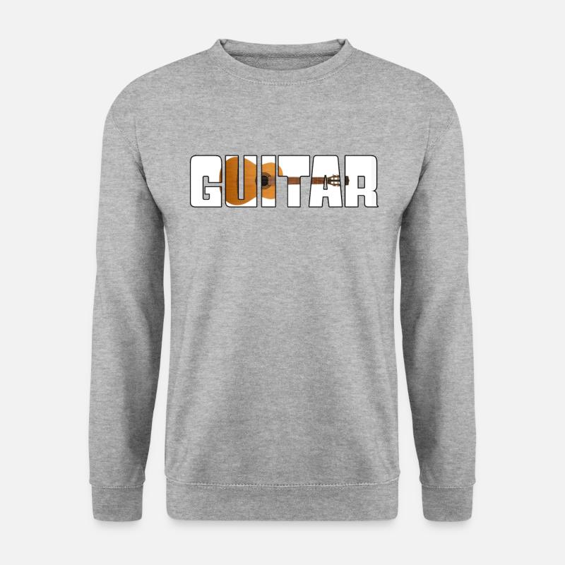 Gitarre - Unisex Pullover - Weißgrau meliert