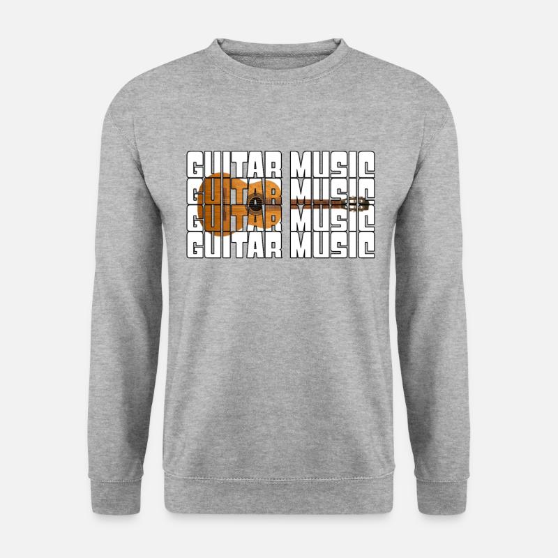 Gitarre - Unisex Pullover - Weißgrau meliert