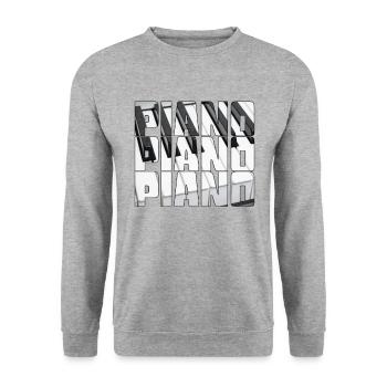 Piano - Unisex Sweatshirt - salt & pepper - Front - Alina (178cm) & Michal (187cm)