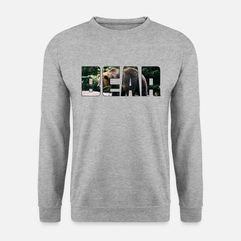Bär - Unisex Pullover - Weißgrau meliert