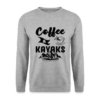 Coffee And Kayaks Kayaking Rowing Rower Canoe Padd - Unisex Pullover - Weißgrau meliert - Vorne - Alina (178cm) & Michal (187cm)