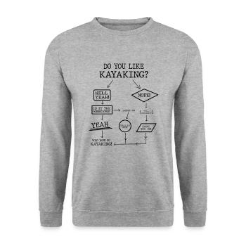 Do You Like Kayaking? Kayak Rowing Rower Canoe Pad - Unisex Pullover - Weißgrau meliert - Vorne - Alina (178cm) & Michal (187cm)
