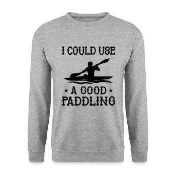 I Could Use A Good Paddling Canoe Rowing Paddling - Unisex Pullover - Weißgrau meliert - Vorne - Alina (178cm) & Michal (187cm)
