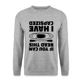 If You Can Read This I Have Capsized Rowing Canoei - Unisex Pullover - Weißgrau meliert - Vorne - Alina (178cm) & Michal (187cm)