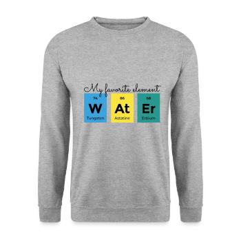 Wissenschaft - My favorite element is W AT ER - Unisex Pullover - Weißgrau meliert - Vorne - Alina (178cm) & Michal (187cm)