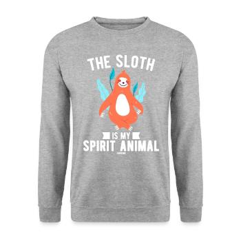 The Sloth Is My Spirit Animal - Unisex Sweatshirt - salt & pepper - Front - Alina (178cm) & Michal (187cm)
