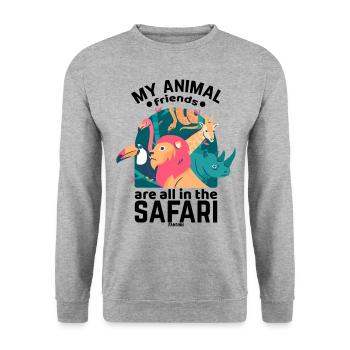 Safari - Unisex Sweatshirt - salt & pepper - Front - Alina (178cm) & Michal (187cm)