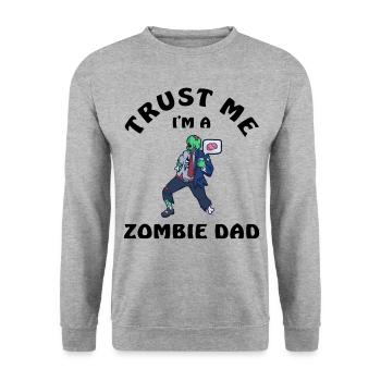 Trust Me I Am A Zombie Dad - Unisex Sweatshirt - salt & pepper - Front - Alina (178cm) & Michal (187cm)